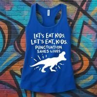 Funny Punctuation Of English Lets Eat Kids Grammar Gift Women's Tank Top thumb 3