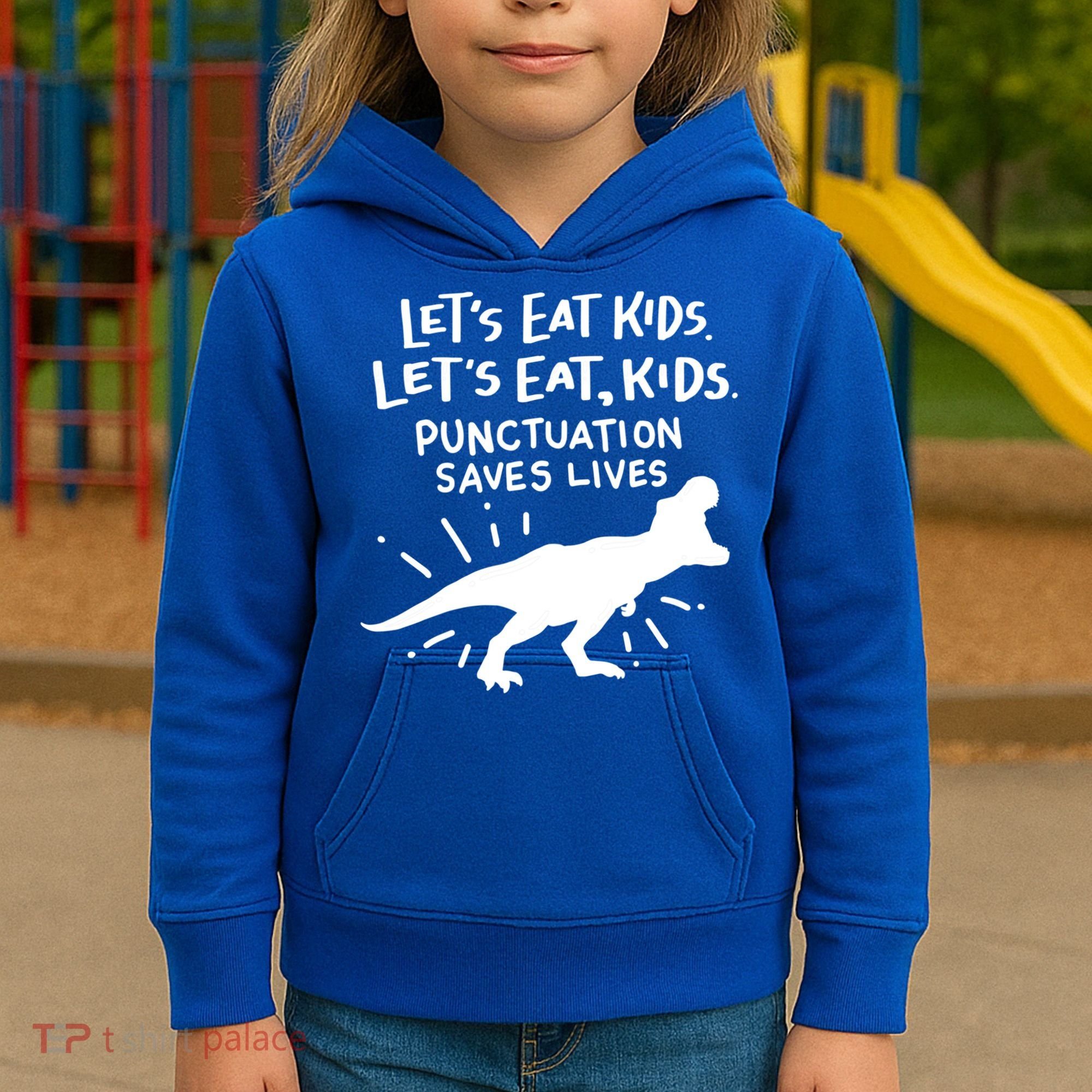 Funny Punctuation Of English Lets Eat Kids Grammar Gift Kids Hoodie