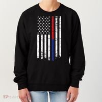 Firefighter Police Officer Red & Blue Line Flag Women's Sweatshirt thumb 0