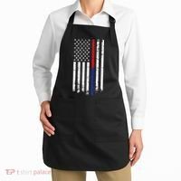 Firefighter Police Officer Red & Blue Line Flag Apron thumb 2