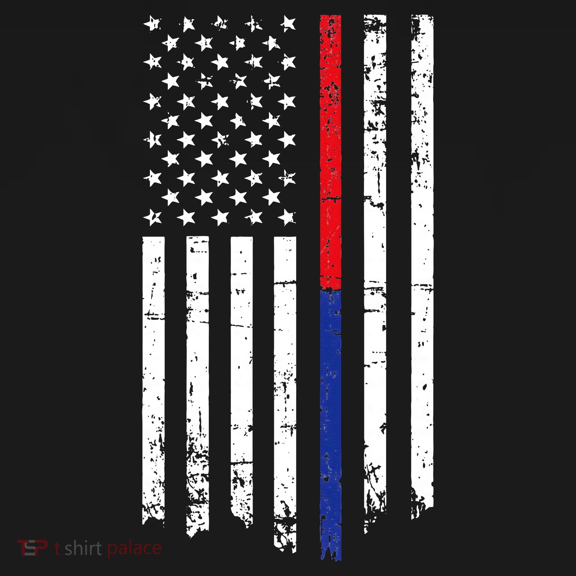 Firefighter Police Officer Red & Blue Line Flag Women's Hoodie
