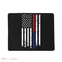 Firefighter Police Officer Red & Blue Line Flag Mousepad thumb 0