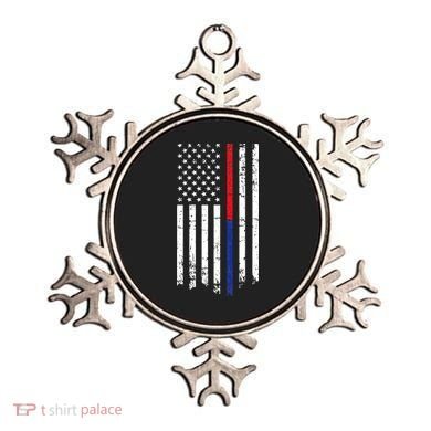 Firefighter Police Officer Red & Blue Line Flag Ornament