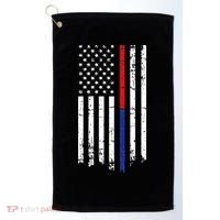 Firefighter Police Officer Red & Blue Line Flag Golf Towel thumb 0