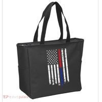 Firefighter Police Officer Red & Blue Line Flag Tote Bag thumb 2