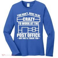 Funny Post Office Worker Crazy Postal Worker Mailman Cool Gift Women's Long Sleeve Shirt thumb 0