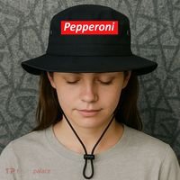 Funny Pizza Pepperoni & Not Supreme For Ns, Tweens Bucket Hat thumb 3
