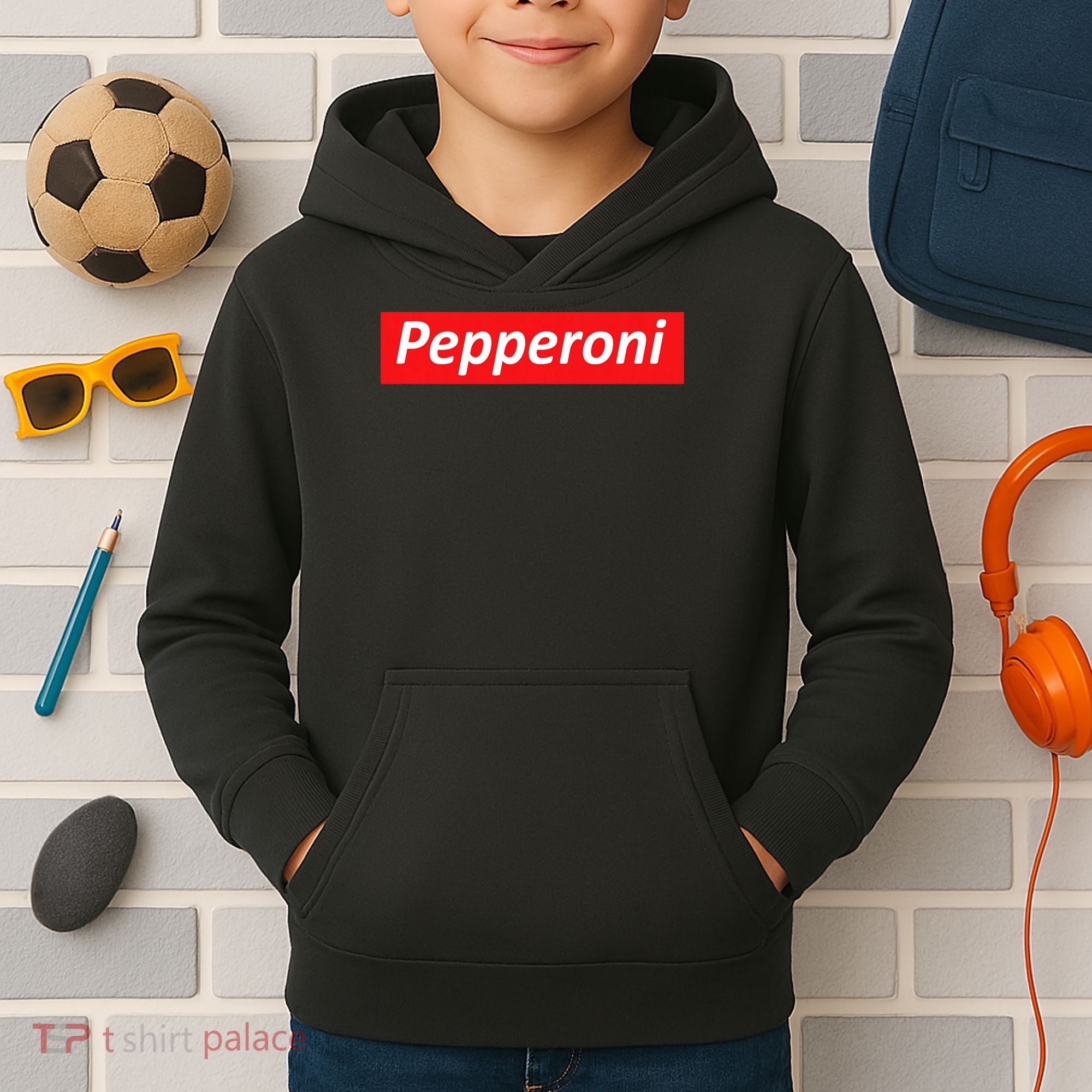 Funny Pizza Pepperoni & Not Supreme For Ns, Tweens Kids Hoodie
