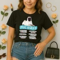Funny Pug Pug Rules Pug Lover Pug Owner Comfort Colors Boxy T-Shirt thumb 2
