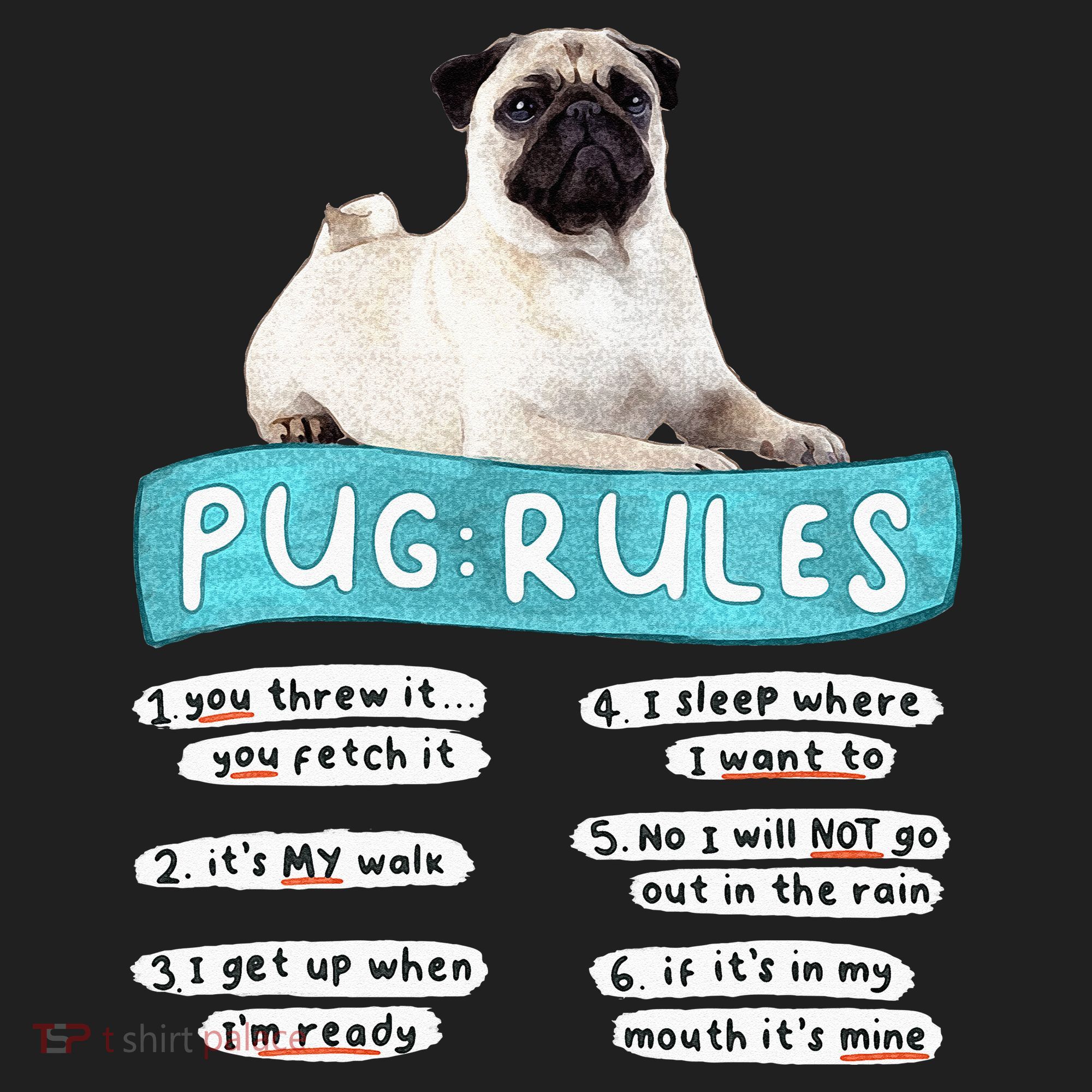 Funny Pug Pug Rules Pug Lover Pug Owner Women's Sweatshirt