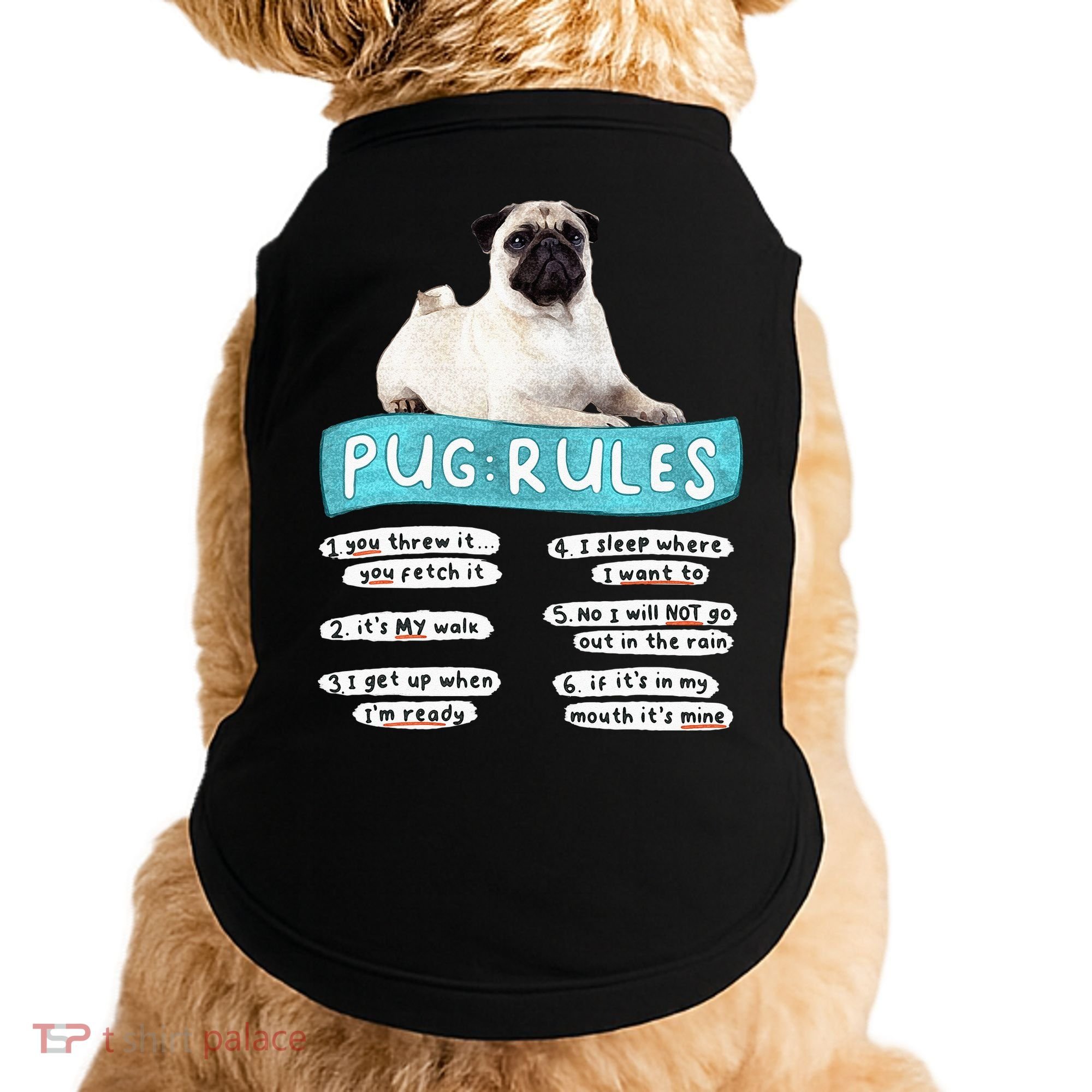 Funny Pug Pug Rules Pug Lover Pug Owner Doggie Tank