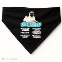 Funny Pug Pug Rules Pug Lover Pug Owner USA-Made Doggie Bandana thumb 0