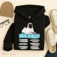 Funny Pug Pug Rules Pug Lover Pug Owner Hoodie thumb 4