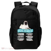 Funny Pug Pug Rules Pug Lover Pug Owner Backpack thumb 0