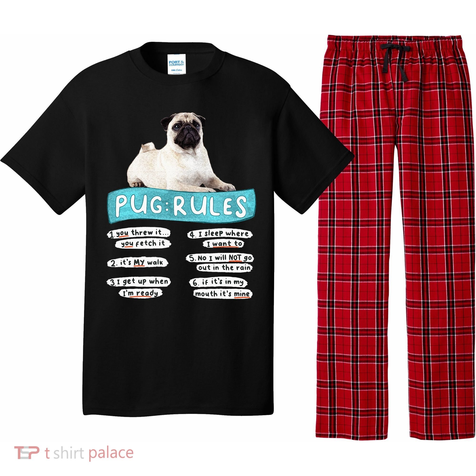 Funny Pug Pug Rules Pug Lover Pug Owner Pajama Set