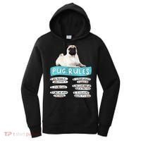 Funny Pug Pug Rules Pug Lover Pug Owner Women's Hoodie thumb 0