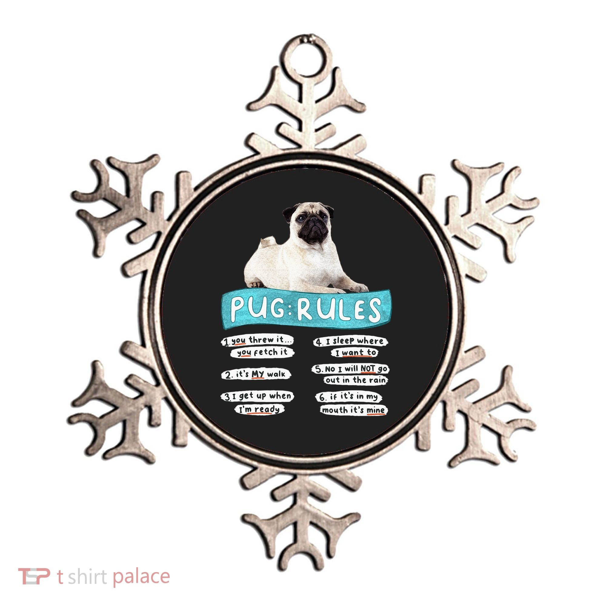Funny Pug Pug Rules Pug Lover Pug Owner Ornament
