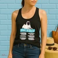 Funny Pug Pug Rules Pug Lover Pug Owner Women's Tank Top thumb 2