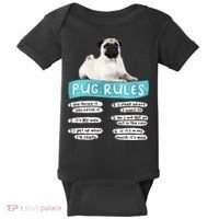 Funny Pug Pug Rules Pug Lover Pug Owner Baby Bodysuit thumb 0