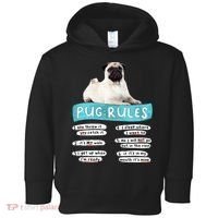 Funny Pug Pug Rules Pug Lover Pug Owner Toddler Hoodie thumb 0