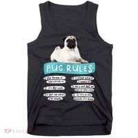 Funny Pug Pug Rules Pug Lover Pug Owner Tank Top thumb 0