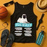 Funny Pug Pug Rules Pug Lover Pug Owner Tank Top thumb 4
