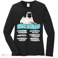 Funny Pug Pug Rules Pug Lover Pug Owner Women's Long Sleeve Shirt thumb 0