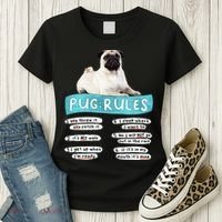 Funny Pug Pug Rules Pug Lover Pug Owner Women's T-Shirt thumb 3