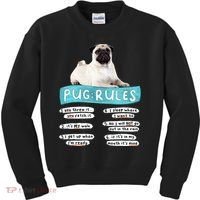 Funny Pug Pug Rules Pug Lover Pug Owner Kids Sweatshirt thumb 0