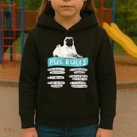 Funny Pug Pug Rules Pug Lover Pug Owner Kids Hoodie thumb 3