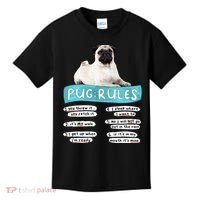 Funny Pug Pug Rules Pug Lover Pug Owner Kids T-Shirt thumb 0