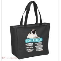Funny Pug Pug Rules Pug Lover Pug Owner Tote Bag thumb 2