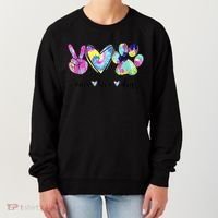 Funny Puppy Paw Dog Gift Peace Love Dogs Lover Gift Women's Sweatshirt thumb 0