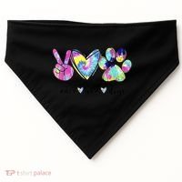 Funny Puppy Paw Dog Gift Peace Love Dogs Lover Gift USA-Made Doggie Bandana thumb 0
