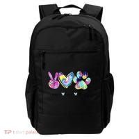 Funny Puppy Paw Dog Gift Peace Love Dogs Lover Gift Backpack thumb 0