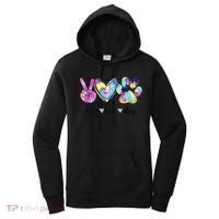 Funny Puppy Paw Dog Gift Peace Love Dogs Lover Gift Women's Hoodie thumb 0