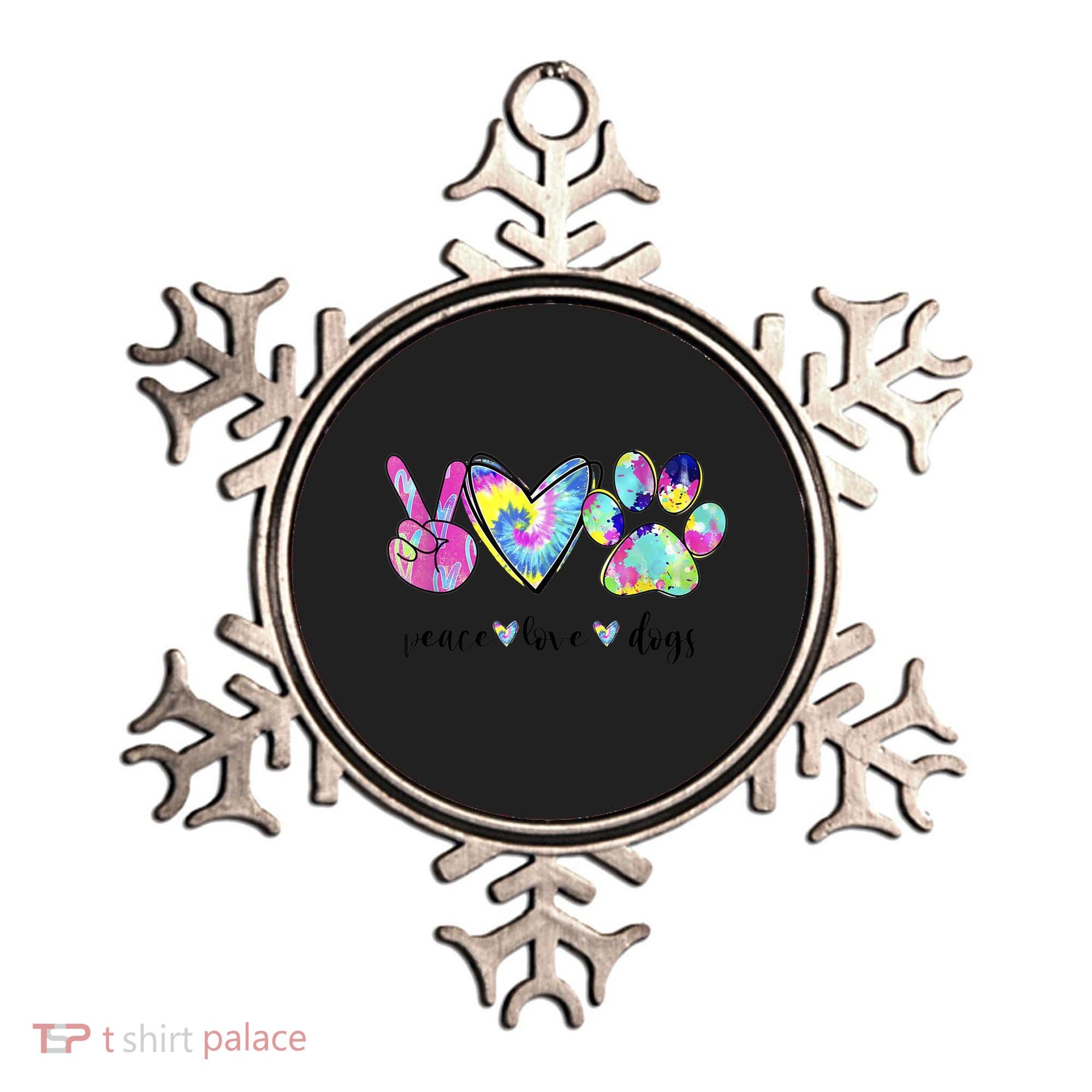 Funny Puppy Paw Dog Gift Peace Love Dogs Lover Gift Ornament