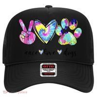 Funny Puppy Paw Dog Gift Peace Love Dogs Lover Gift Hat thumb 0
