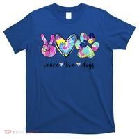 Funny Puppy Paw Dog Gift Peace Love Dogs Lover Gift T-Shirt thumb 0