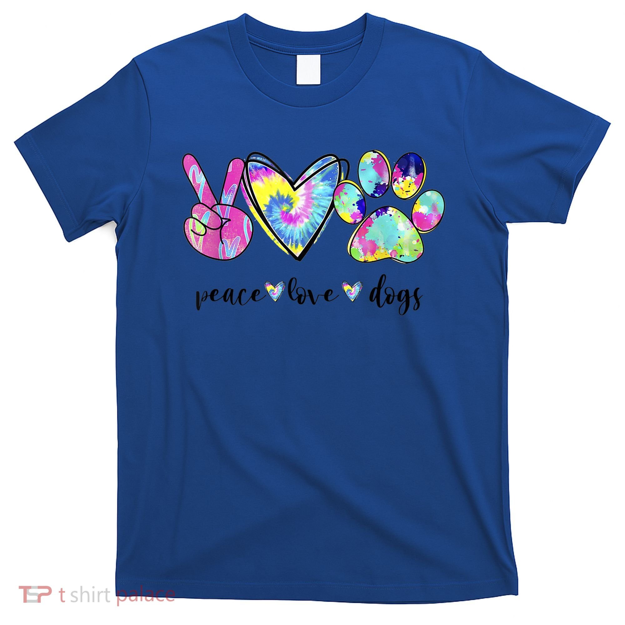 Funny Puppy Paw Dog Gift Peace Love Dogs Lover Gift T-Shirt