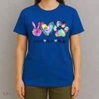 Funny Puppy Paw Dog Gift Peace Love Dogs Lover Gift T-Shirt thumb 4