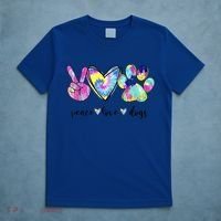 Funny Puppy Paw Dog Gift Peace Love Dogs Lover Gift T-Shirt thumb 5
