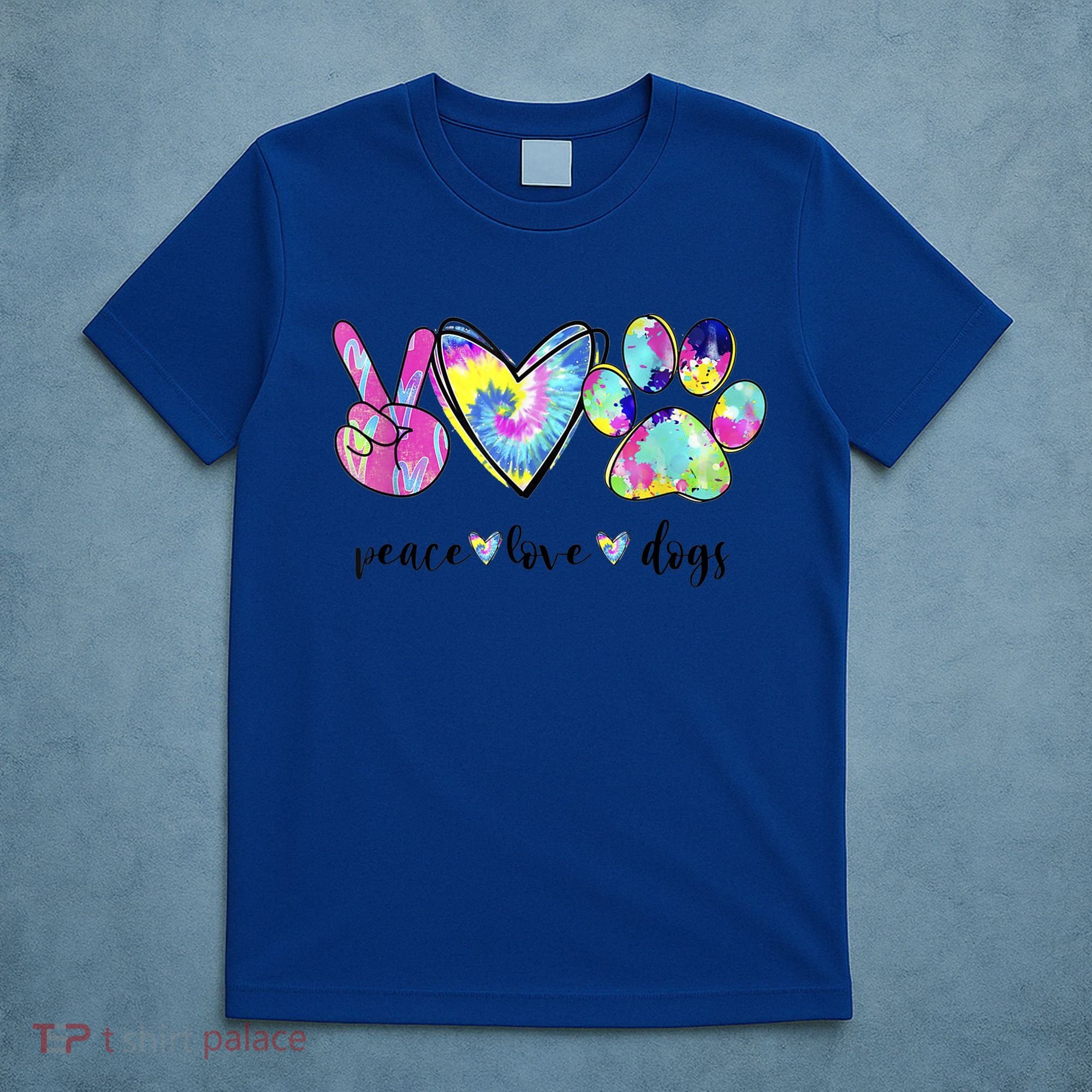 Funny Puppy Paw Dog Gift Peace Love Dogs Lover Gift T-Shirt