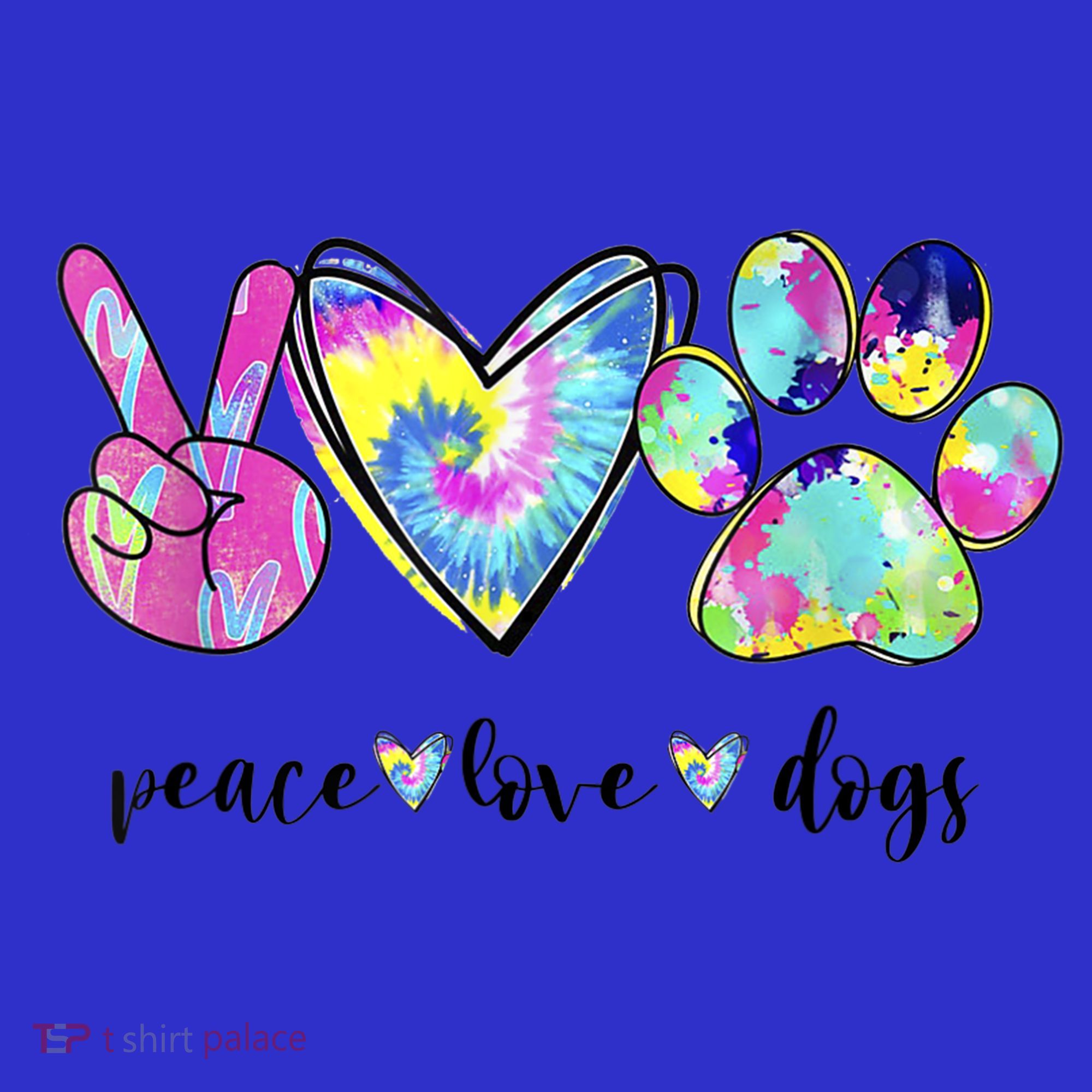 Funny Puppy Paw Dog Gift Peace Love Dogs Lover Gift Coaster