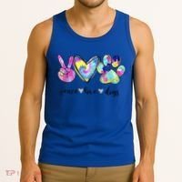 Funny Puppy Paw Dog Gift Peace Love Dogs Lover Gift Tank Top thumb 3