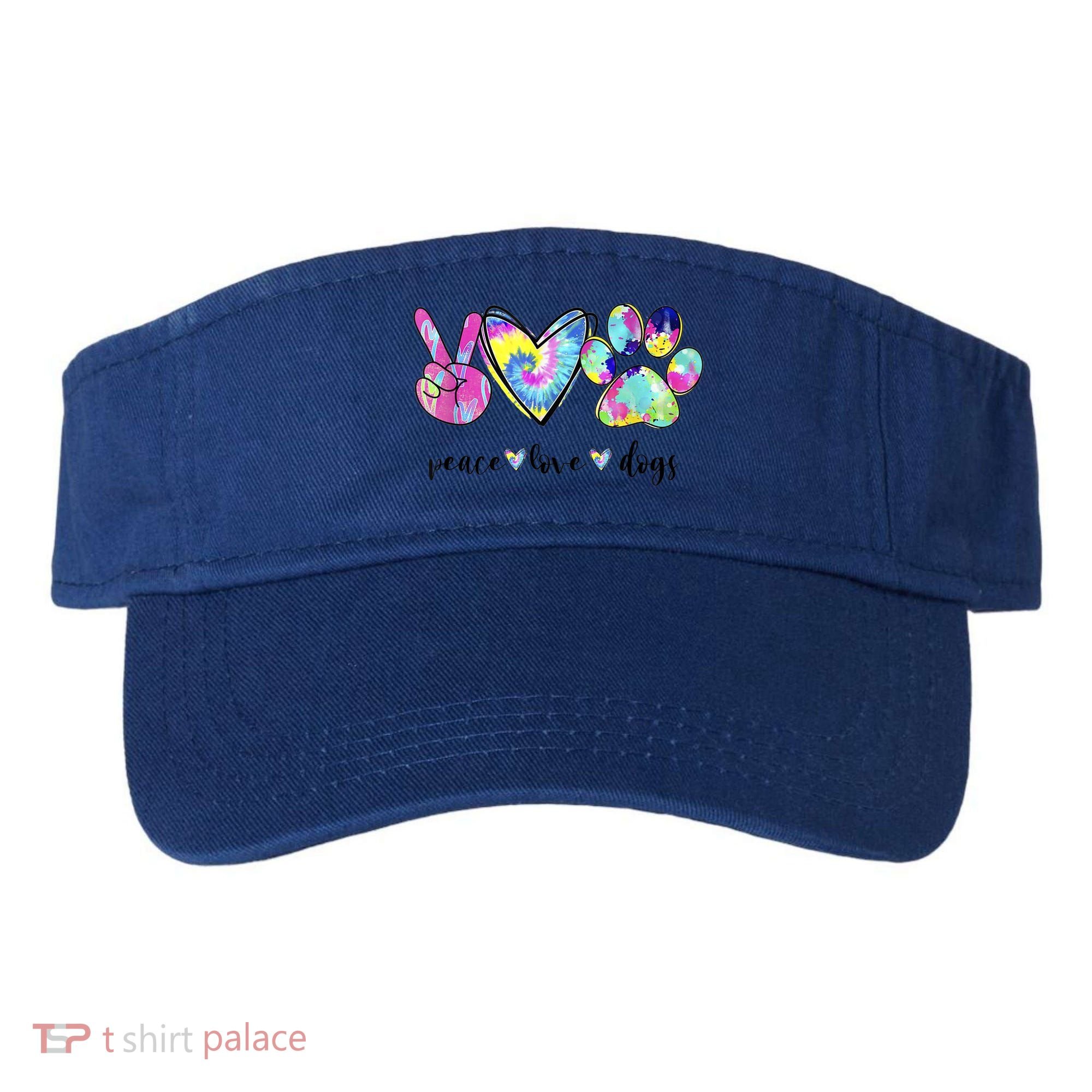 Funny Puppy Paw Dog Gift Peace Love Dogs Lover Gift Visor