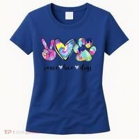 Funny Puppy Paw Dog Gift Peace Love Dogs Lover Gift Women's T-Shirt thumb 0