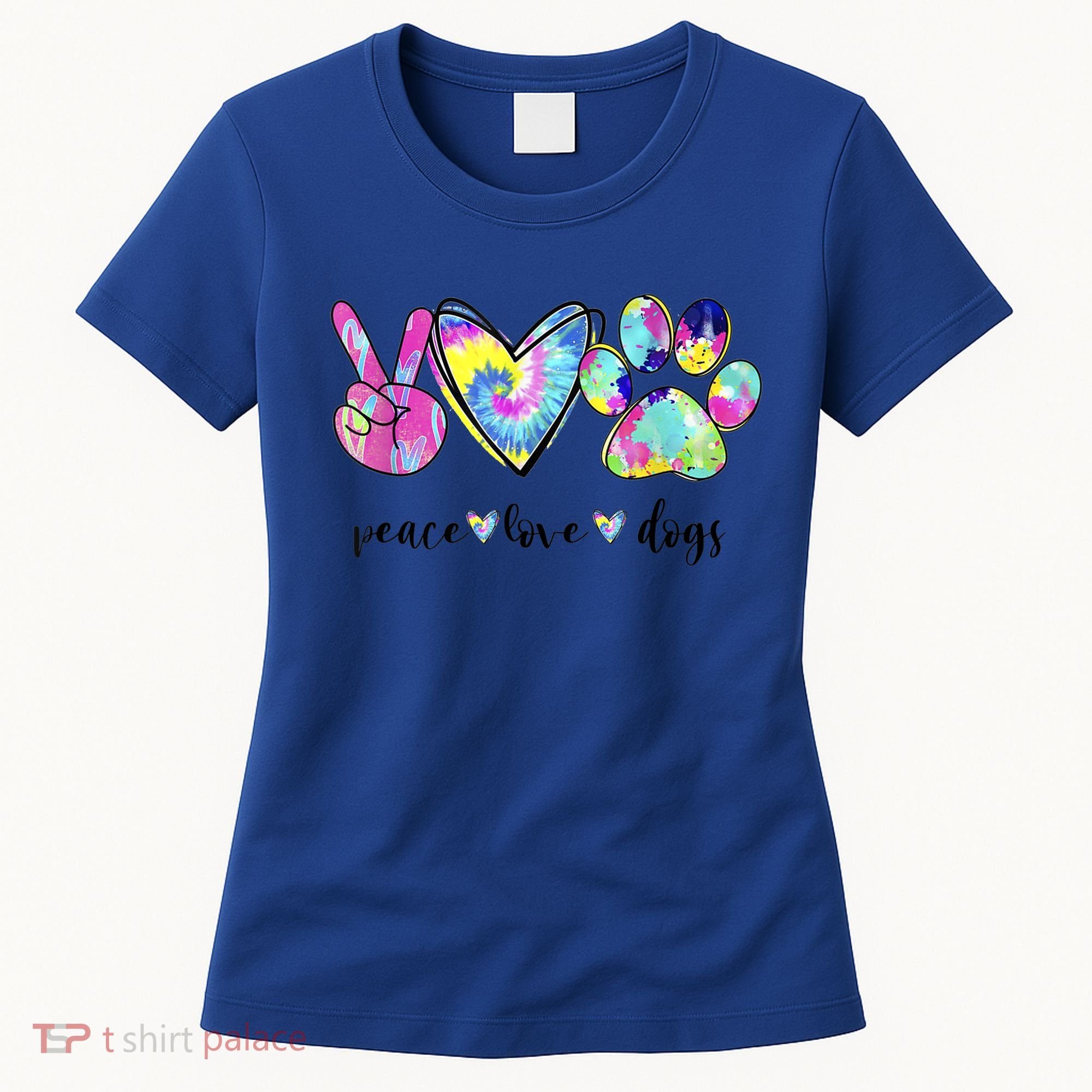 Funny Puppy Paw Dog Gift Peace Love Dogs Lover Gift Women's T-Shirt