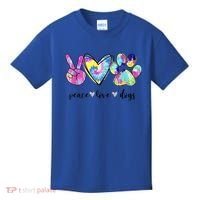 Funny Puppy Paw Dog Gift Peace Love Dogs Lover Gift Kids T-Shirt thumb 0