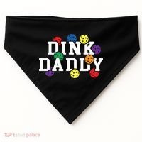 Funny Pickleball Pun For Pickleball Players Dink Daddy Gift USA-Made Doggie Bandana thumb 0